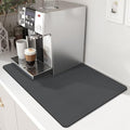 Coffee Mat Absorbent Dish Drying Mat for Kitchen Counter (Dark Grey / 16" x 24")
