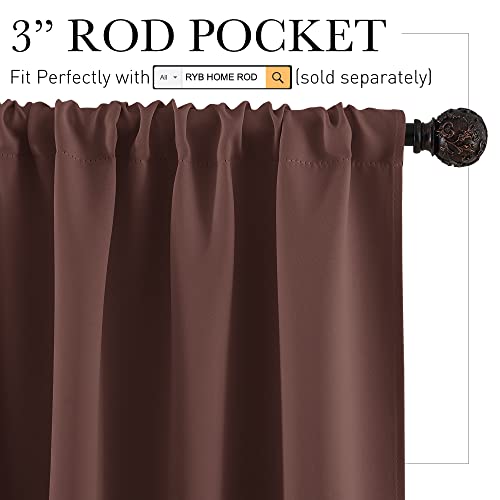 Short Chocolate Brown Blackout Curtains for Small Bedroom Window (Chocolate Brown / 42"W x 36"L (Pack of 2))