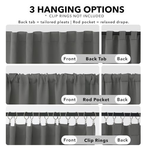 Blackout Curtains for Bedroom (Light Grey / 70"W x 84"L (Pack of 2))