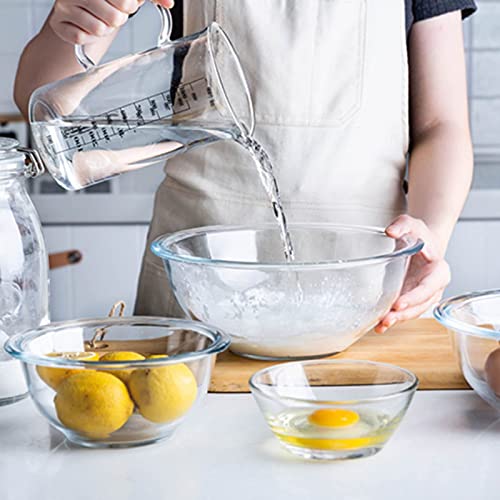 Glass Mixing Bowls with Lids Set (Clear, Green)