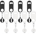 8 Pcs Retractable Bottle Opener Bar Key with Badge Reel Clip (Classic / Black/White)