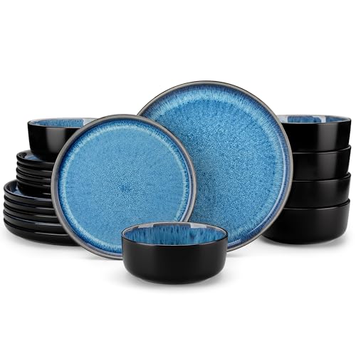PLAYA Plates and Bowls Sets (Sky Blue / 18 Pcs (Service for 6))