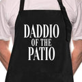 Funny Black Chef Aprons for Men Adjustable BBQ Kitchen Cooking Apron (Daddio of the Patio)