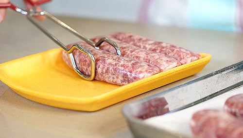 10 Inch Heavy Duty Stainless Steel Kitchen Tongs (Red)