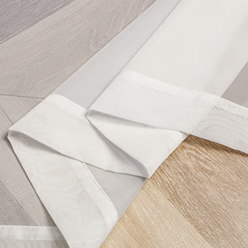 Ivory Sheer Valance for Windows (Ivory / 42"W x 12"L (Pack of 2))