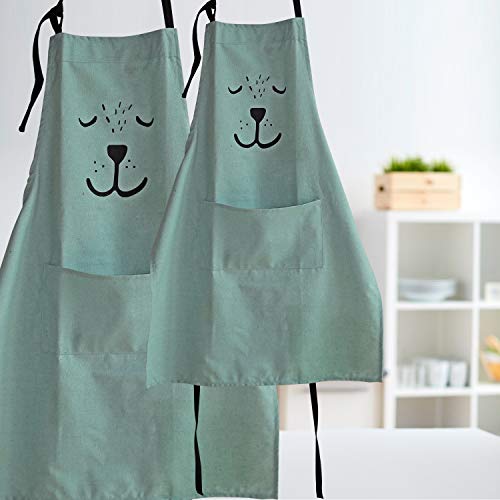 2 Pack Cute Parent and Child Apron (Green)