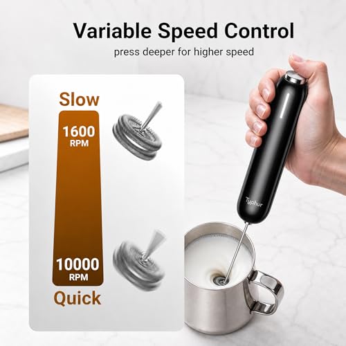 InstaWhisk Upgraded Milk Frother with Variable Speed (Red / Metal Stand)