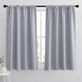 Blackout Curtains for Bedroom Living Room Nursery 63 inches Long (Silver Grey / 34"W x 63"L (Pack of 2))