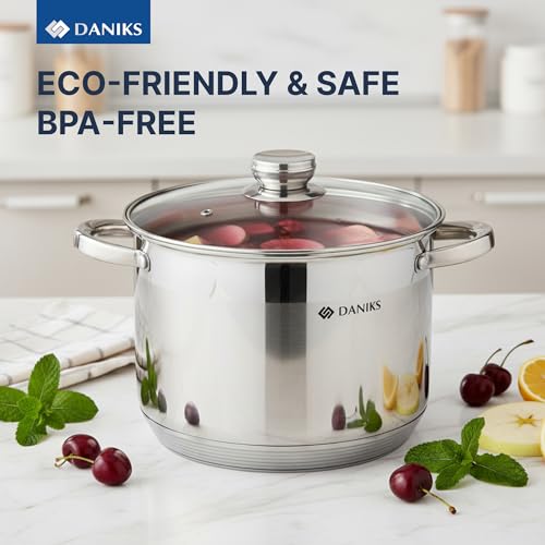 Standard 11 Piece Stainless Steel Cookware Set with Glass Lids (11-Piece Set)