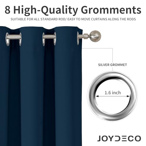 Blackout Curtains 108 Inch Length 2 Panels Set (Navy Blue / 52"W x 108"L (Pack of 2))