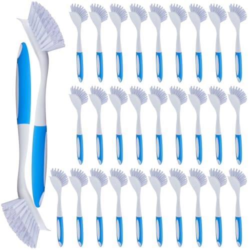 30 Pcs Kitchen Scrub Dish Brush Bulk (Blue)