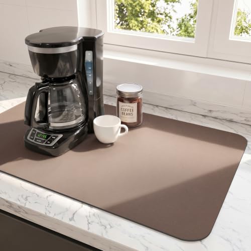 Coffee Mats for Coffee Bar Accessories (Brown / 31.5" x 17")
