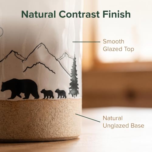 Ceramic Utensil Holder Nature Bear Design for Countertop utensil Crock