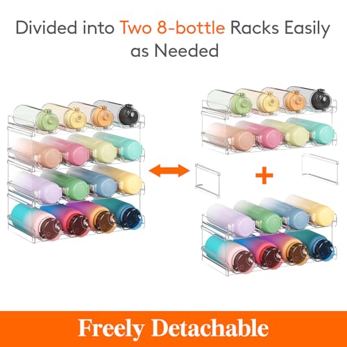 Stackable Water Bottle Organizer for Cabinet (4 Tier-16 Bottle)