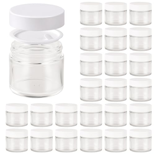 2oz Jars with Lids (Clear-White Lid)