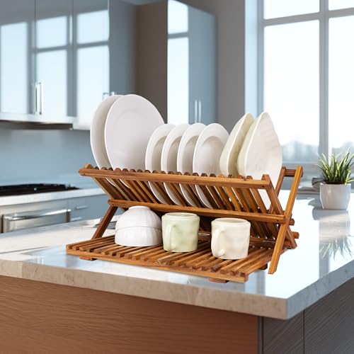 Large Teak Dish Drying Rack (3 Tier-Large)