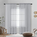 Light Grey Sheer Curtains 72 Inches Long 2 Panels (Light Grey / 42"W x 72"L (Pack of 2))