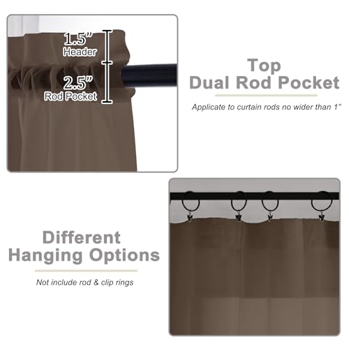 Chocolate Valances for Windows (Chocolate / 42"W x 14"L (Pack of 2))