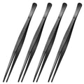 4 Packs 12 Inch Cooking Tweezers Bar Kitchen Tongs (12 Inch / Black)