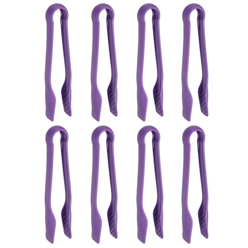 8 Pcs Toaster Tongs (8 Inch / Purple)