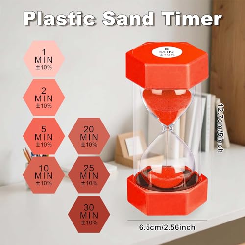 2 Minute Sand Timer Hourglass (Red / 2 minute)