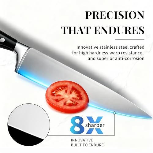Knife Set 15 Piece Premium Kitchen Knife Block Set (Black)