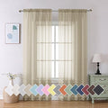 Taupe Sheer Curtains 84 Inches Long 2 Panels Set (40"W x 84"L (Pack of 2) / Taupe)