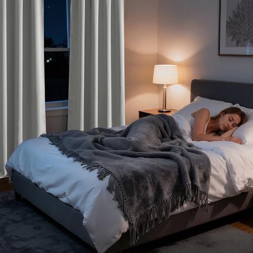 Bedroom Blackout Curtains 84 inches Long (100% Blackout - Sliver Grey / 42"W x 84"L (Pack of 2))