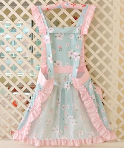 Ladies Women For Cooking Baking Chef Apron with Pocket (Navy)