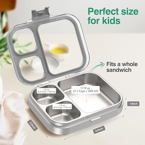 Stainless Steel Bento Lunch Box (Gray / 27oz (800ml))