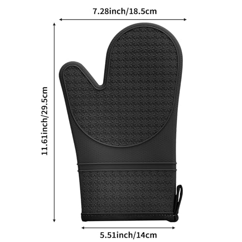 Silicone Oven Mitts (Black)