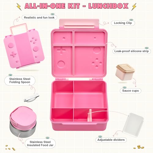 Game Bento Box for Kids (Pink)