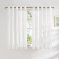 White Linen Sheer Bedroom Curtains 63 inch Length (63"W x 63"L (Pack of 2) / White)