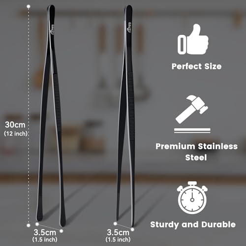 Kitchen Tweezers Stainless Steel Cooking Tweezers 2 Pcs