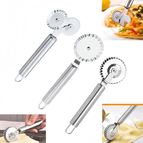 3 PCS Stainless Steel Pastry Wheel Cutter