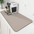 Coffee Mat Super Absorbent Dish Drying Mat Coffee Bar Mat 18"x 32" (Khaki / 32" x 18")