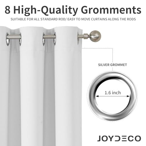 Blackout Curtains 95 Inch Length 2 Panels Set (Greyish White / 52"W x 95"L (Pack of 2))
