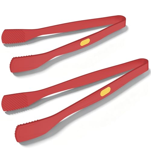 Silicone Kitchen Tongs for Cooking (Red)