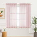 Blush Pink Sheer Curtains 63 inch Length 2 Panels Set for Bedroom (59"W x 63"L (Pack of 2) / Blush Pink)