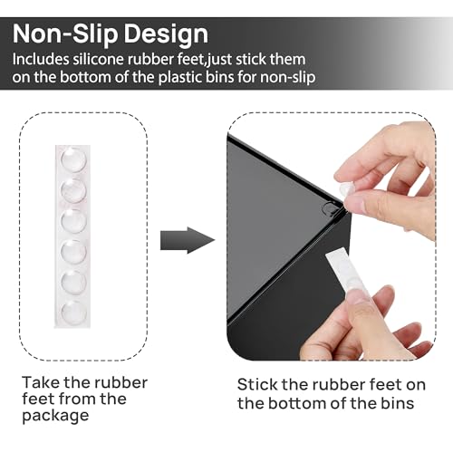 Black Small Stackable Storage Drawers for Cologne Organizer (Small-4pack-Black)