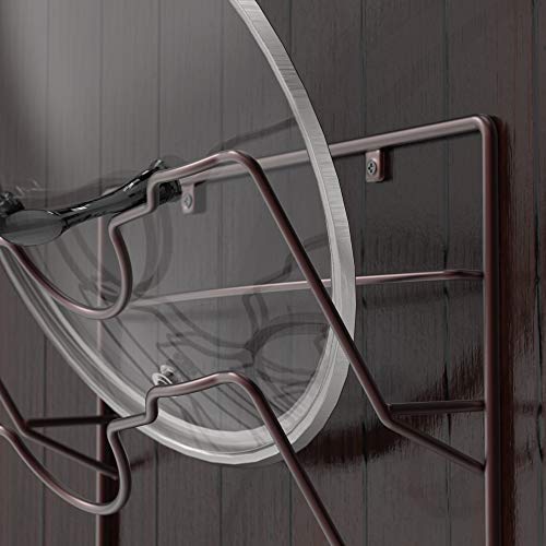 Cabinet Door Wall Mount Pot Lid Organizer Rack (Bronze)