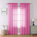 Hot Pink Sheer Curtains for Bedroom 84 Inches Long (Hot Pink / 42"W x 84"L (Pack of 2))