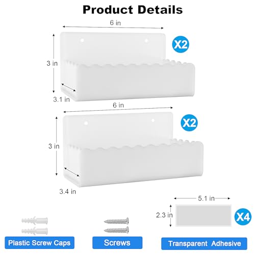 6 inch Spice Rack Wall Mounted (6" / White)