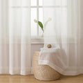 Natural Linen Textured Sheer Curtains 72 inches Long 2 Panels (Natural / 40"W x 72"L (Pack of 2))