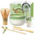 Matcha Set 7PCS Matcha Whisk Set with Bamboo Whisk for Matcha Starter (Gradient Light Green)