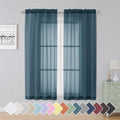 Dusty Blue Sheer Curtains 63 Inch Length 2 Panels (Dusty Blue / 42"W x 63"L (Pack of 2))