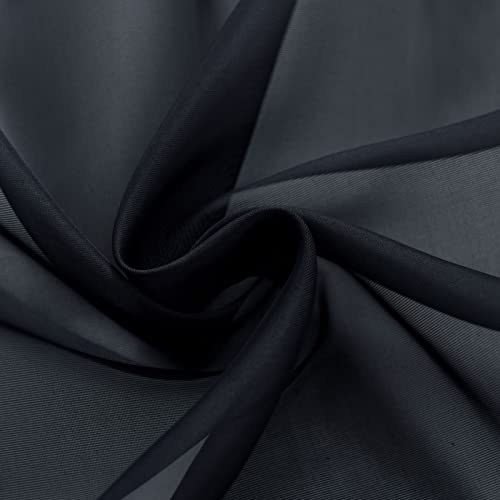 Sheer Voile Window Treatment Rod Pocket Curtain Panels for Kitchen Bedroom Living Room Drapes Sunlight Filtering Privacy Semi Home Decor Assorted Colors Sizes (Charcoal Grey / 52"W x 84"L (Pack of 2))