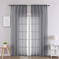 Charcoal Grey Sheer Curtains 90 Inches Long 2 Panels (Charcoal Grey / 59"W x 90"L (Pack of 2))
