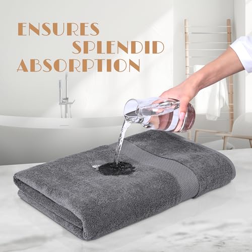 Wealuxe Grey Towels for Bathroom 6 Pack (Gray / Bath Towels 6-Pack, 24x50 Inches)