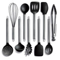 Silicone Cooking Utensils (Black / 10 Pieces)